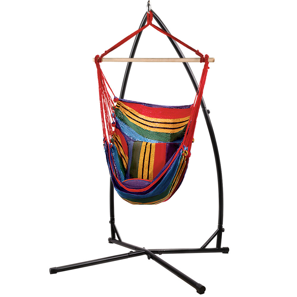 Multicolour Hanging Hammock Chair with Steel Stand