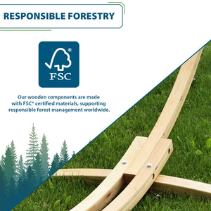 Free Standing Hammock Wooden Arc Combo – Sunbrella