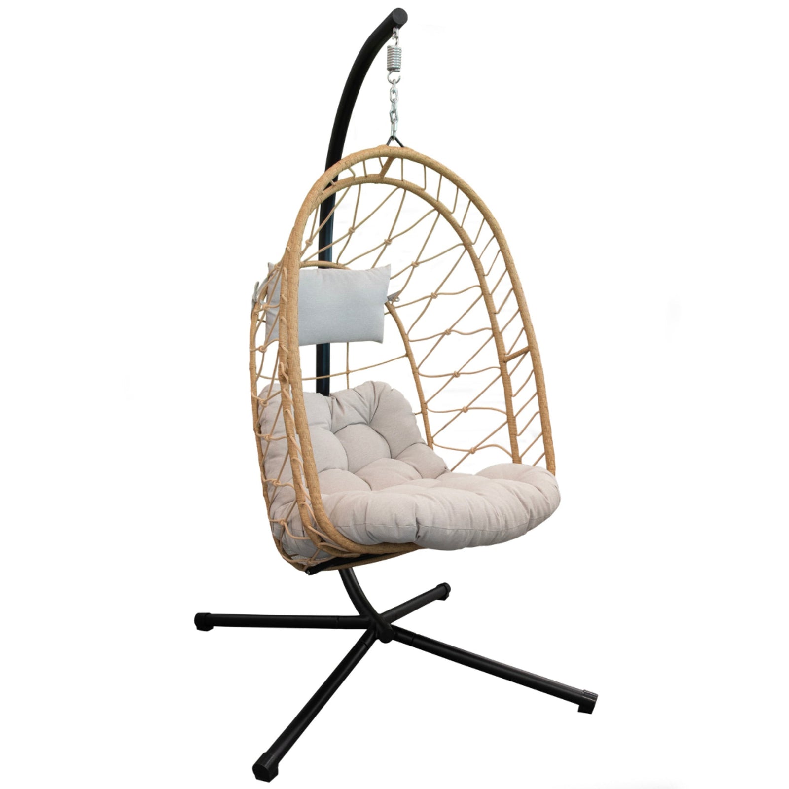 Deluxe Nest Chair with Phifer Geobella Cushion in garden setting