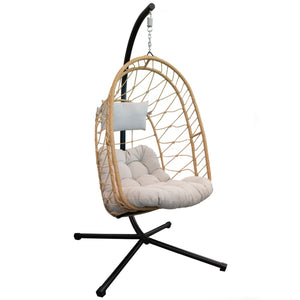 Deluxe Nest Chair with Phifer Geobella Cushion in garden setting
