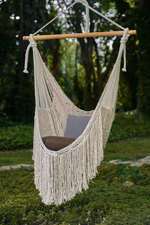 Cascade Mexican Hammock Chair With Loose Fringe