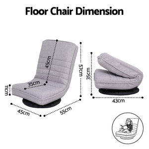 Swivel 360 Adjustable Floor Sofa Chair - Grey
