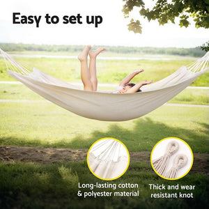 Gardeon Camping Hammock W/ Travel Bag - Cream