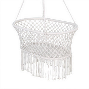 Kids Boho Hammock Chair Cotton Swing Chair Cream