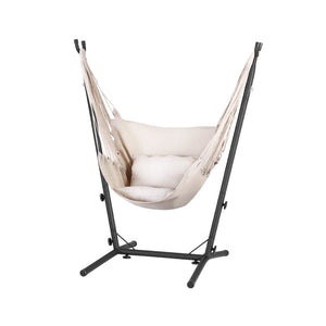 Gardeon Cream Hammock Chair With Metal Frame