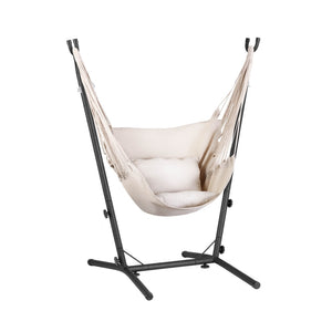 Gardeon Cream Hammock Chair With Metal Frame