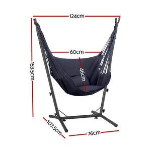 Gardeon Grey Hammock Chair With Metal Frame