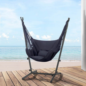 Gardeon Grey Hammock Chair With Metal Frame