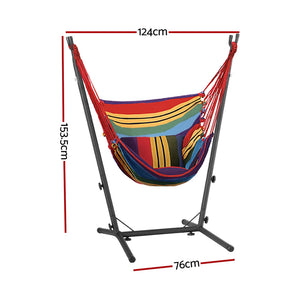 Gardeon Multicolour Hammock Chair With Metal Frame