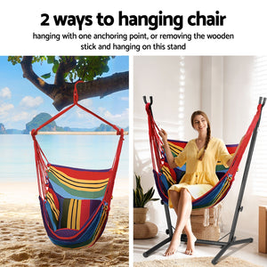 Gardeon Multicolour Hammock Chair With Metal Frame