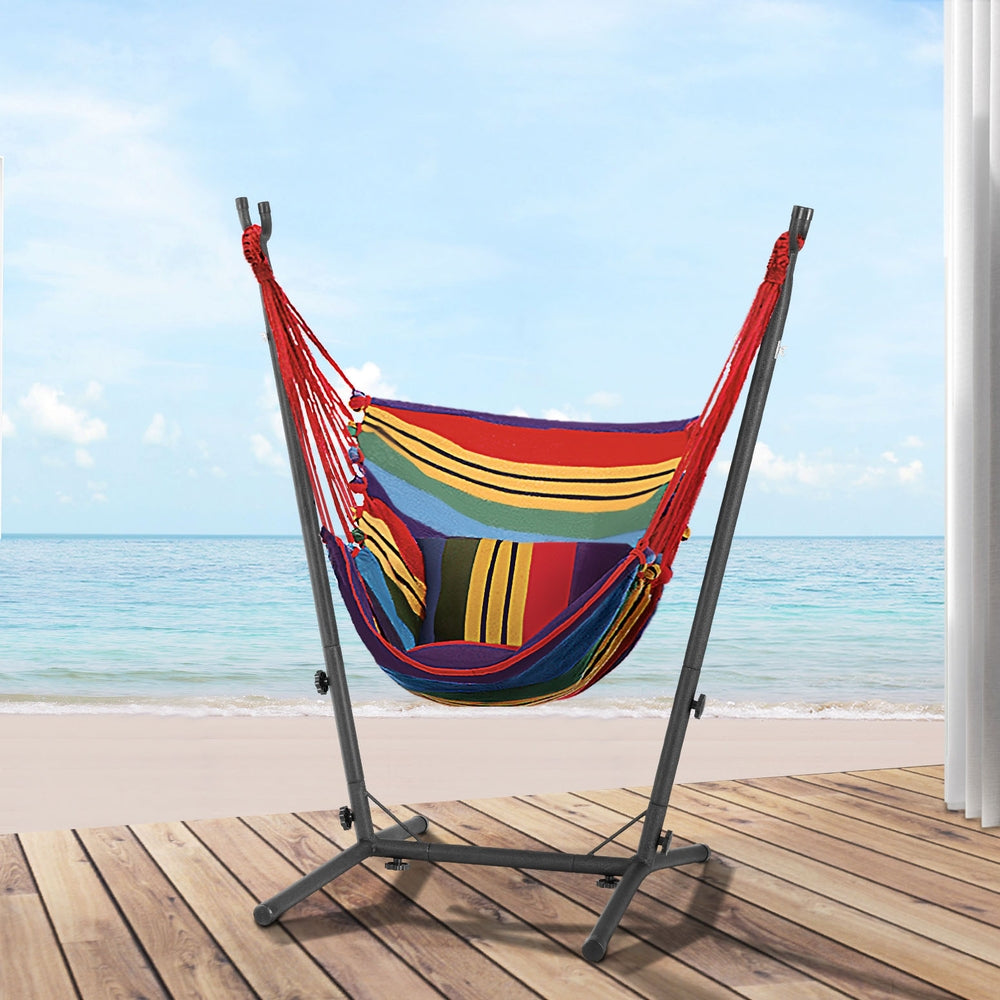 Multicolour Hammock Chair With Metal Frame