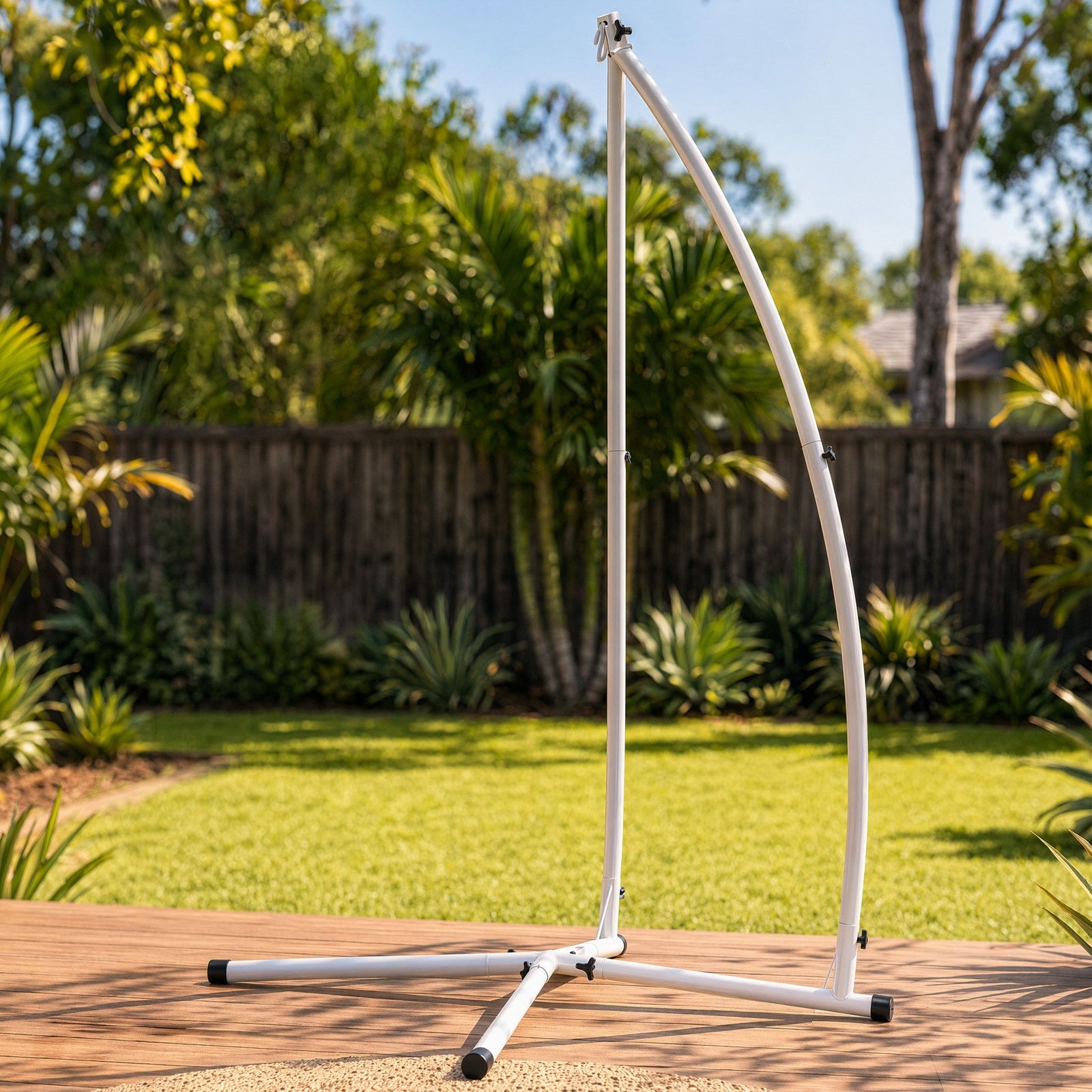 Hanging Hammock White Chair Stand - A Shape Frame