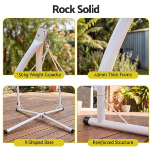 Hanging Hammock White Chair Stand - A Shape Frame