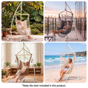 Hanging Hammock White Chair Stand - A Shape Frame