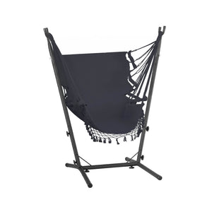 Gardeon Grey Fringe Hammock Chair With Metal Frame