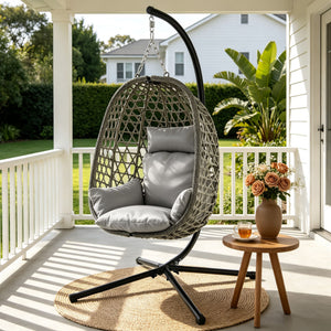 'MAGEN' Outdoor Swing Chair with Stand & Cushion