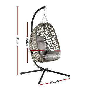 'MAGEN' Outdoor Swing Chair with Stand & Cushion