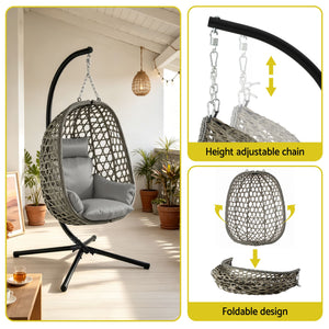 'MAGEN' Outdoor Swing Chair with Stand & Cushion