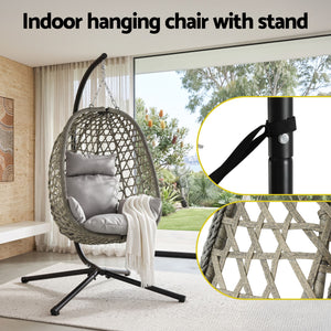 'MAGEN' Outdoor Swing Chair with Stand & Cushion