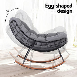 Outdoor Oversized Rocking Papasan Chair