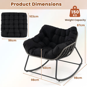 Oversized Outdoor Rocking Chair With Removable Cushion