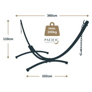 3.6m Steel Arc Hammock Stand in Black