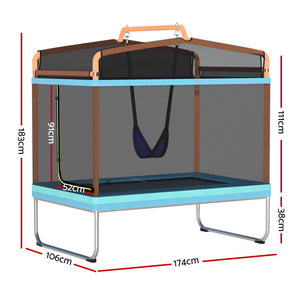 6FT Kids Trampoline w/ Swing Enclosure Safety Net