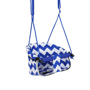 Blue Chevron Toddler Swing – Indoor & Outdoor Baby Swing Seat