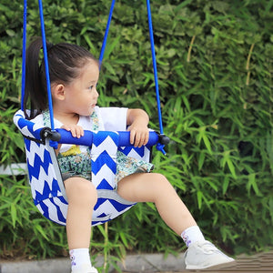 Blue Chevron Toddler Swing – Indoor & Outdoor Baby Swing Seat