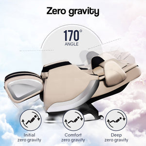 FORTIA Electric Massage Chair Full Body Reclining Zero Gravity Cream