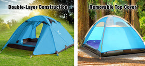 2 Person Portable Outdoor LightweightCamping Waterproof Tent - Blue