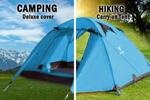 2 Person Portable Outdoor LightweightCamping Waterproof Tent - Blue