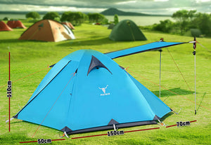 2 Person Portable Outdoor LightweightCamping Waterproof Tent - Blue