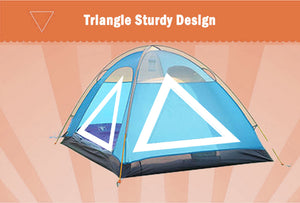 2 Person Portable Outdoor LightweightCamping Waterproof Tent - Blue