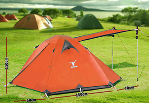 2 Person Portable Outdoor LightweightCamping Waterproof Tent - Orange