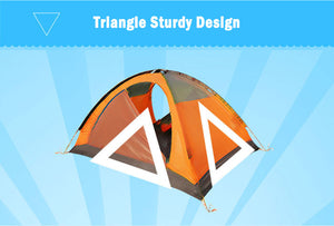 2 Person Portable Outdoor LightweightCamping Waterproof Tent - Orange