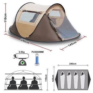 Waterproof Instant Pop Up Camping Tent 2-3 Person