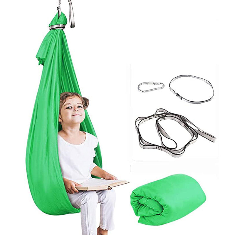 Green Kids Outdoor Hanging Yoga Swing Pod