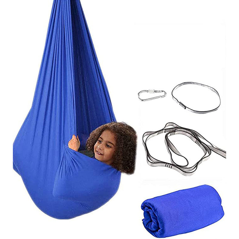 Blue Kids Outdoor Hanging Yoga Swing Pod