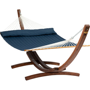Wooden Arc Hammock Stand & King Quilted Hammock Combo