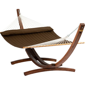 Wooden Arc Hammock Stand & King Quilted Hammock Combo