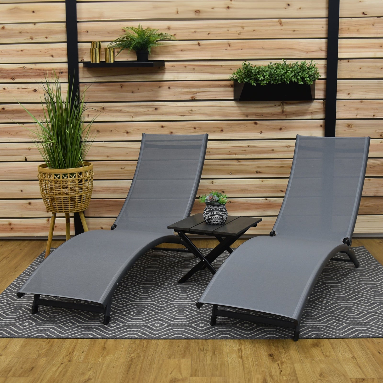 Pool Sunlounger Chairs 3 pc Set