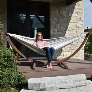 Free Standing Hammock Wooden Arc Combo – Sunbrella