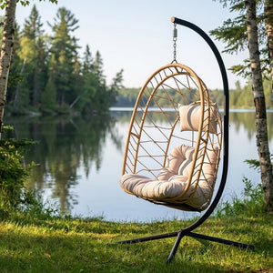 Deluxe Nest Chair with Phifer Geobella Cushion and Steel Stand - product shot