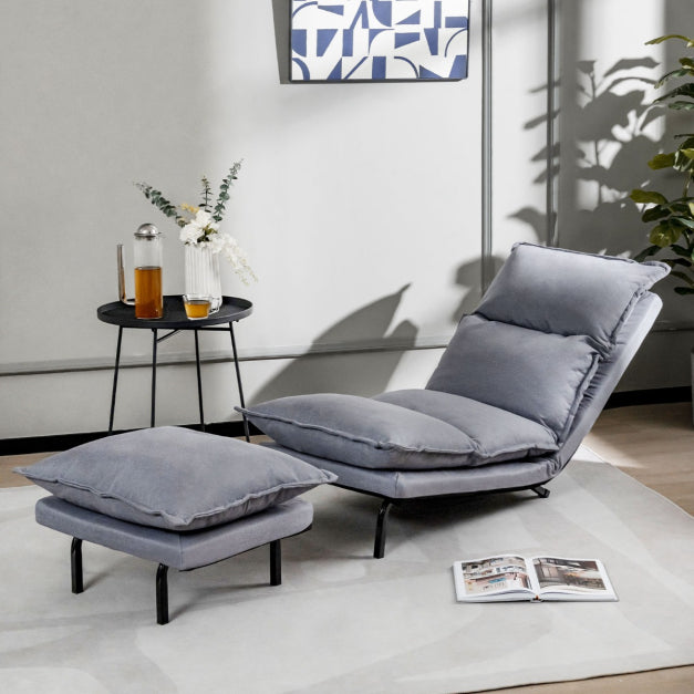 Modern Accent Lazy Sofa with Ottoman