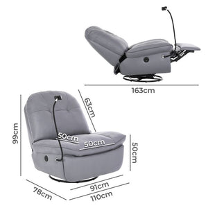 Levede Electric Chair Swivel Recliner With USB Charge