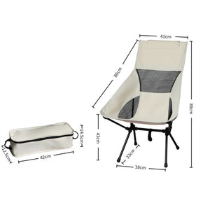 Large Folding Beige Camping Chair