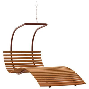 Curved Outdoor Swing Chair With Cushion Fabric And Solid Wood