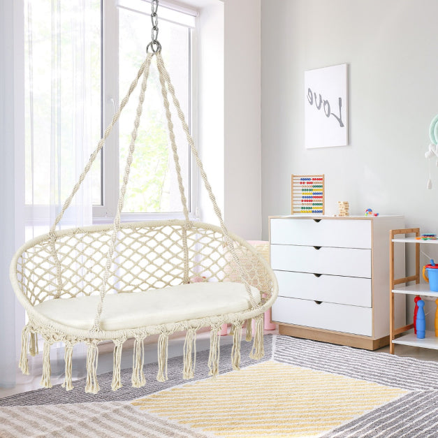 Double Boho Hanging Swing Chair
