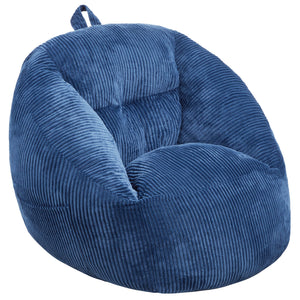 91 cm Bean Bag Chair with Soft Armrests and Storage Pocket Blue